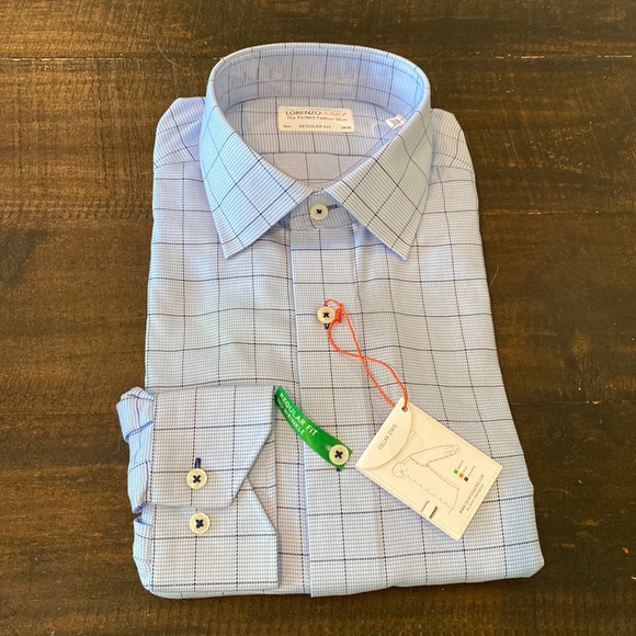 NWT Lorenzo Uomo Button Down - Regular Fit - No Wrinkle - 16.5 34/35 - Picture 1 of 4